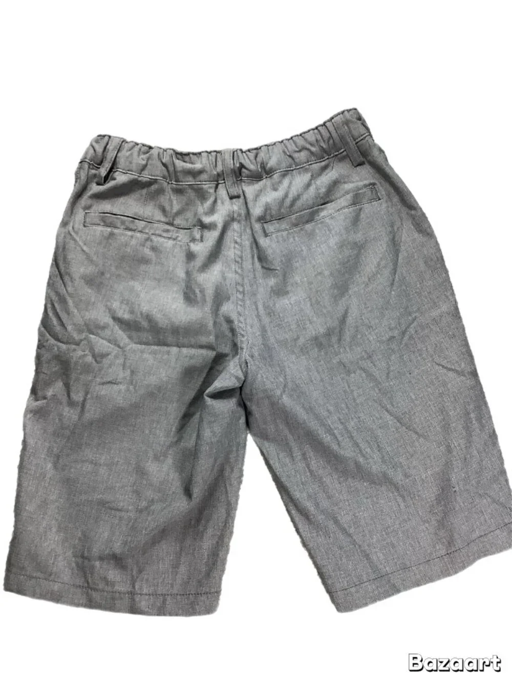 Arizona Boys Gray Flat Front Shorts Size 12 Built-In Belt